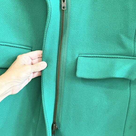J Crew Kelly Green Stadium Cloth by Nello Gori Wool Coat Size 2 Wool Blend - Picture 5 of 12